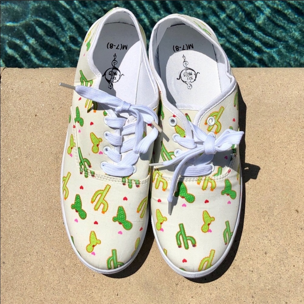 Cactus and Heart Canvas Shoes